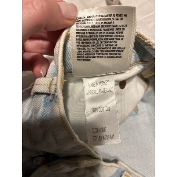 AGOLDE Jaden A038-811 Light Blue High Rise Denim Jean Shorts Cut Off Forever 29 - Picture 8 of 8
